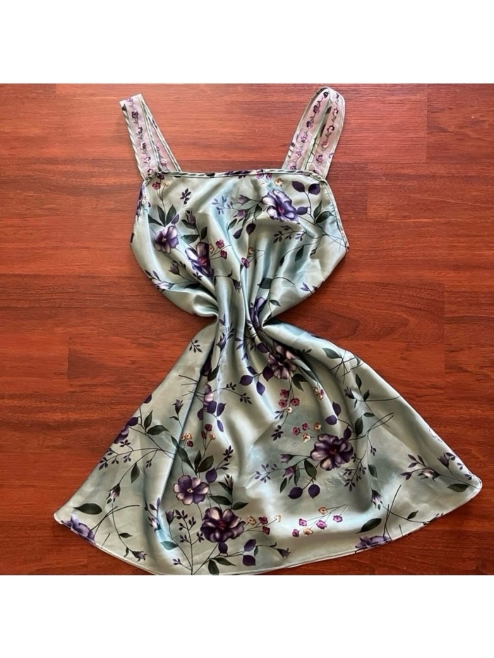 Vintage Floral Mini Slip Dress Romantic Coquette retro y2k